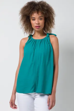 A-Line Strappy Linen Jade