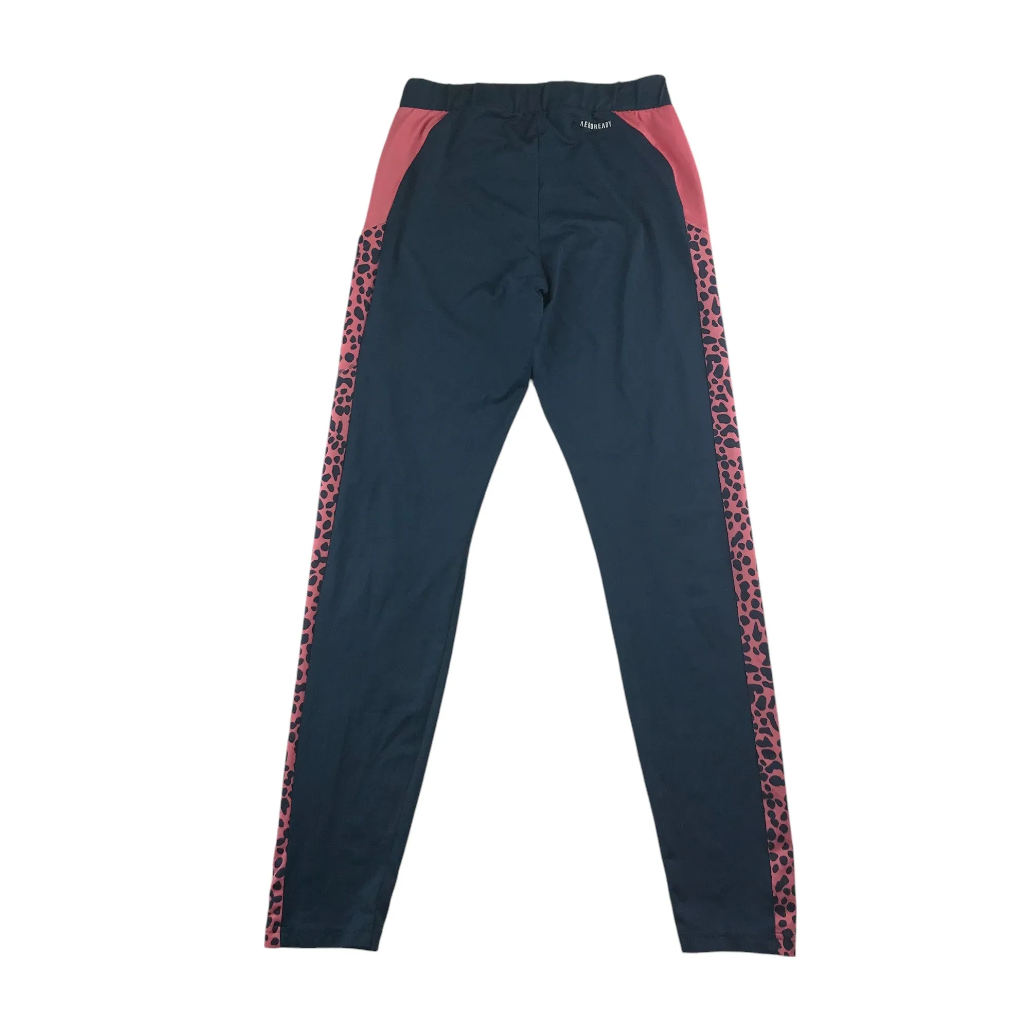 Adidas sport leggings 13-14 years navy and pink with spotted pattern