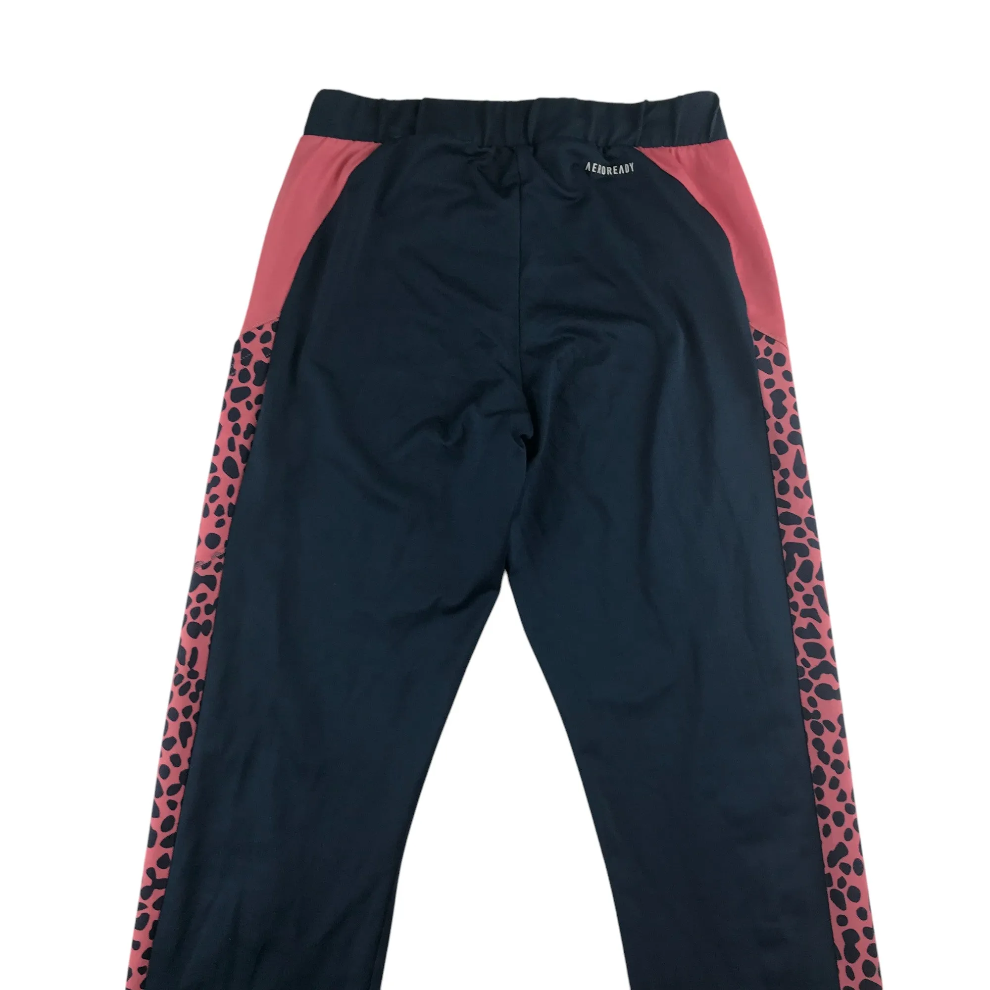 Adidas sport leggings 13-14 years navy and pink with spotted pattern