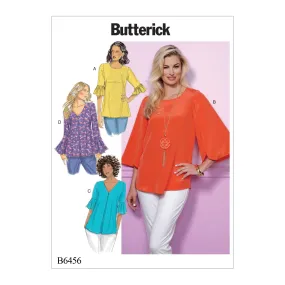 B6456 Misses' Tulip or Ruffle Sleeve Tops