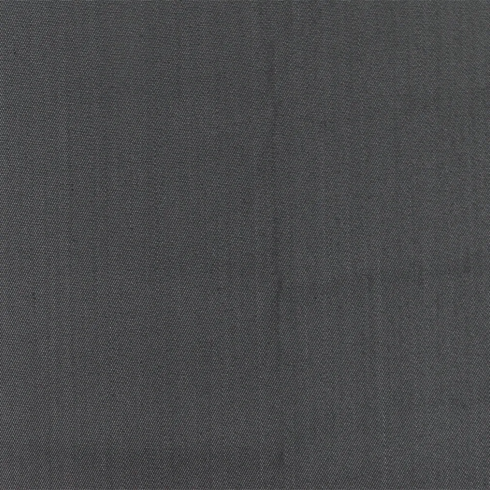 Black-Silver Gray Striped Poly-Wool Twill Woven Suiting Fabric