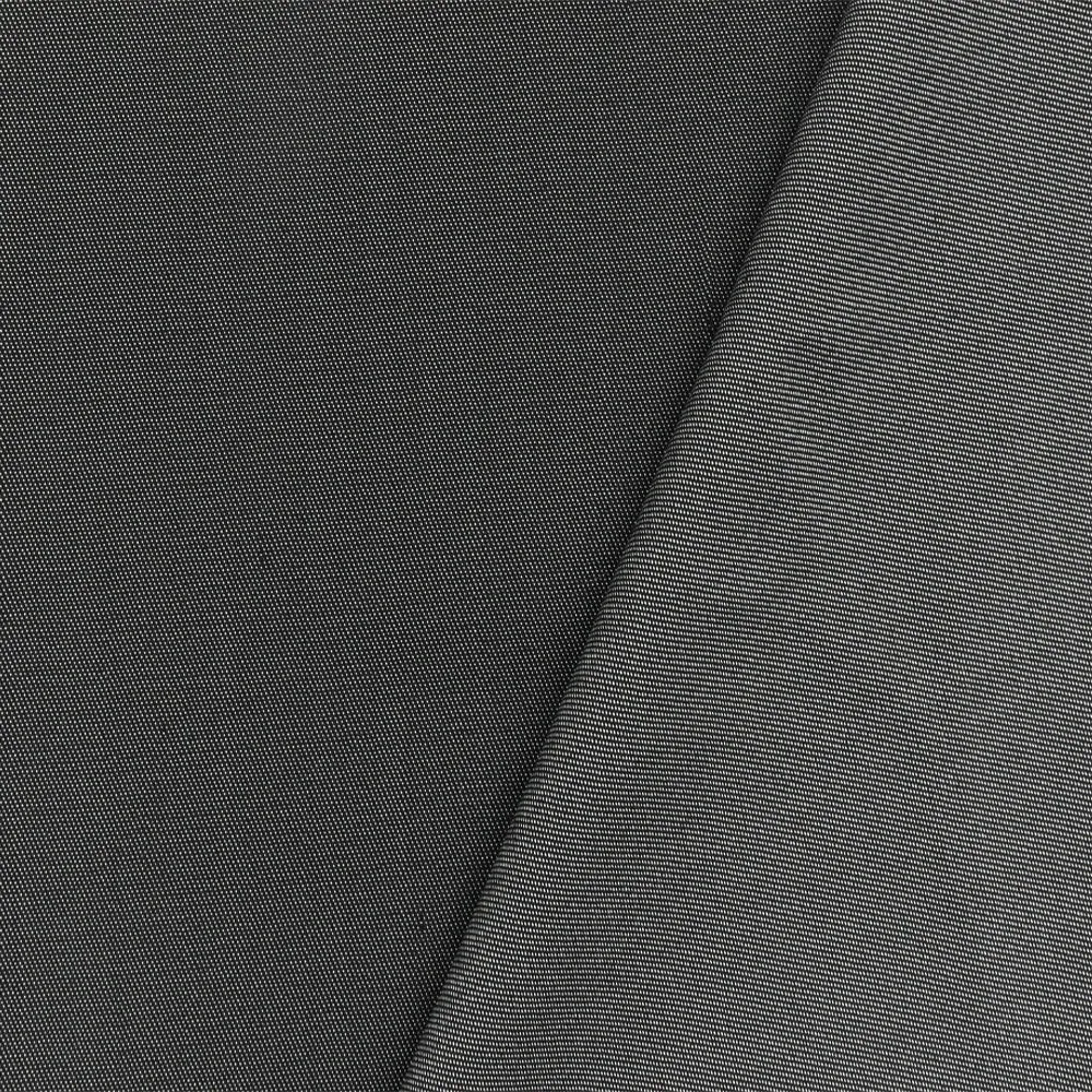 Black-Silver Gray Striped Poly-Wool Twill Woven Suiting Fabric