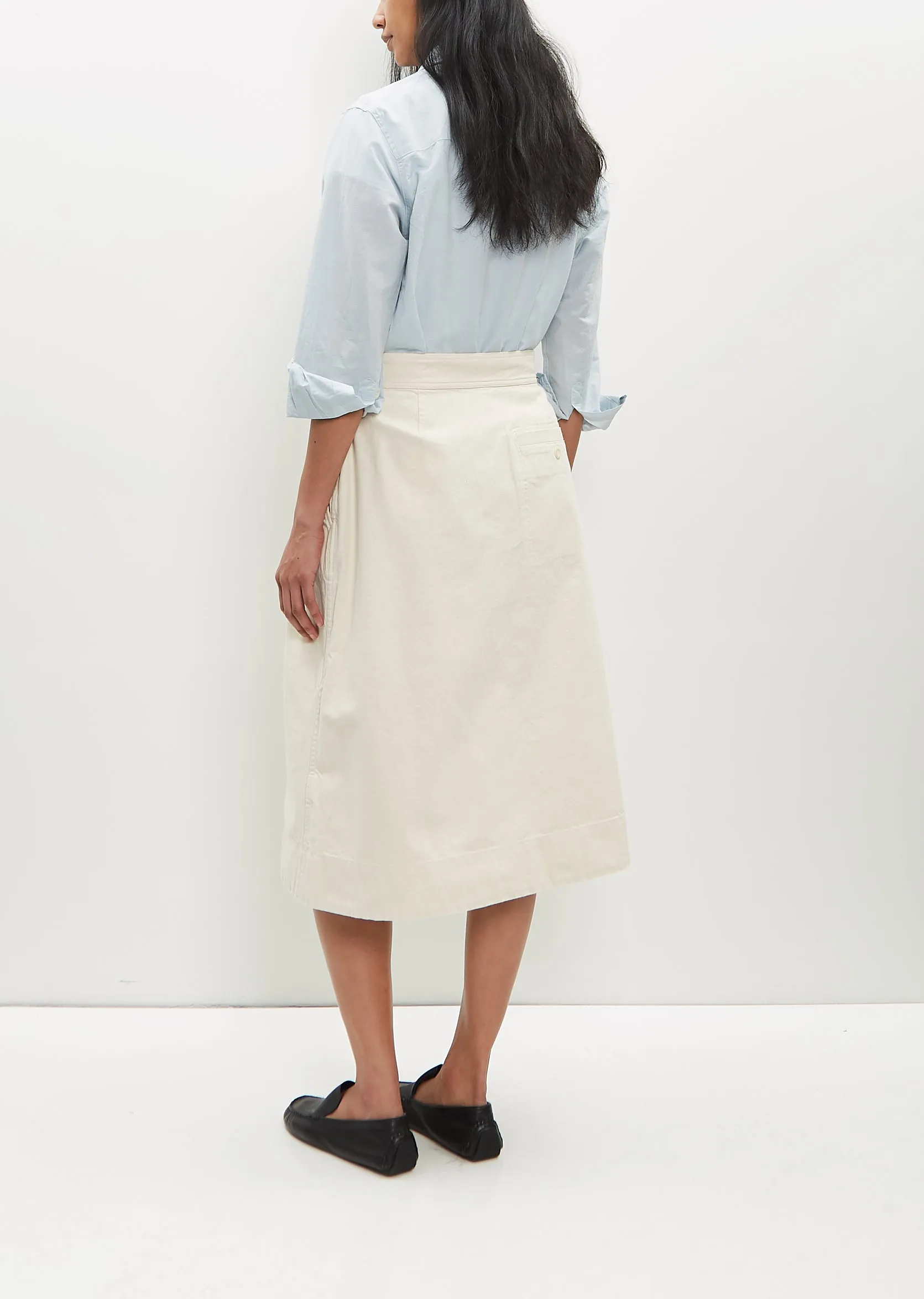 Cinch Waist Skirt — White