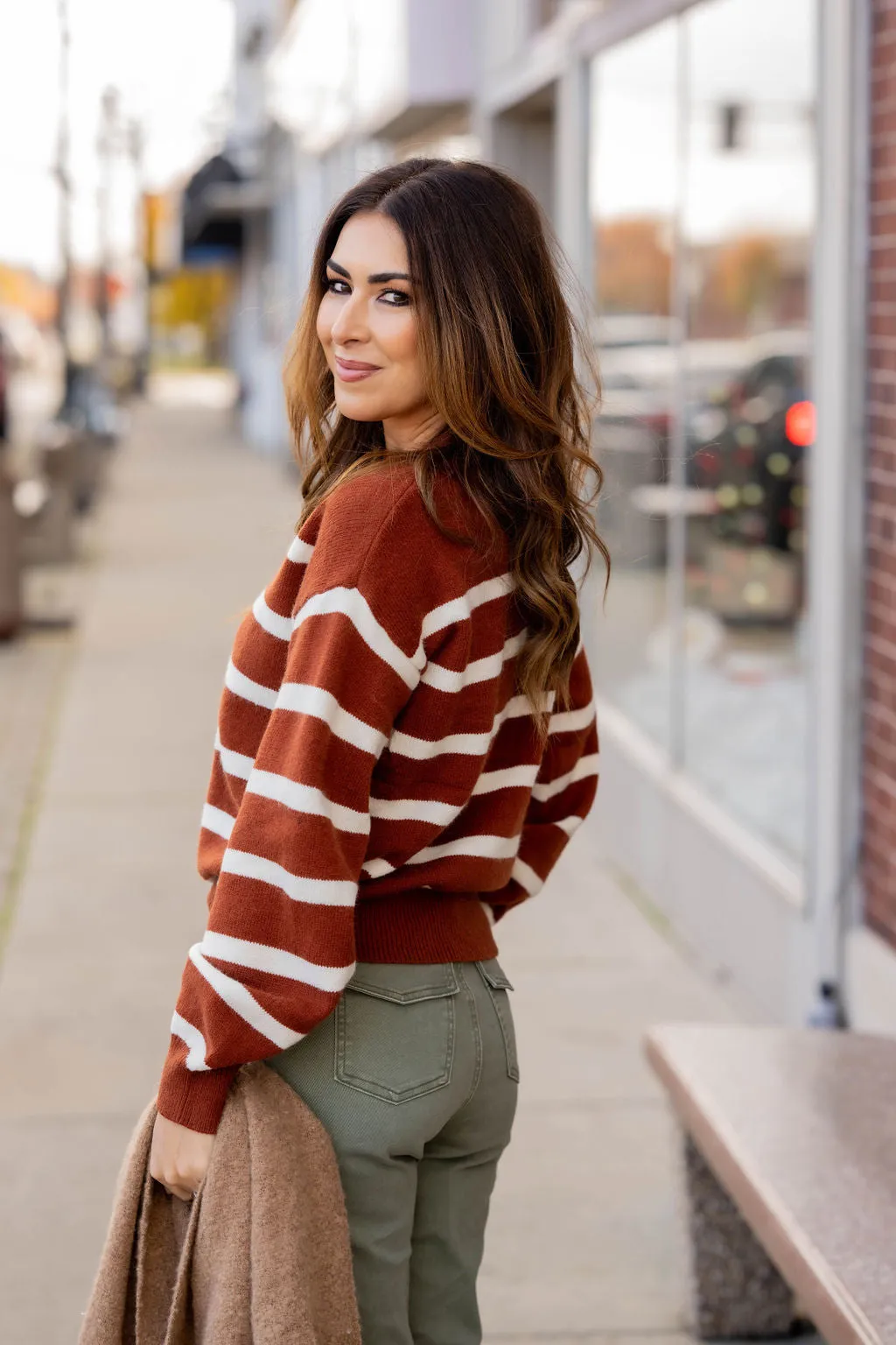 Classic Striped Relaxed Sleeve Sweater