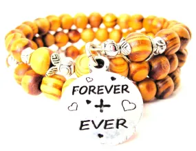 Forever   Ever Natural Wood Wrap Bracelet