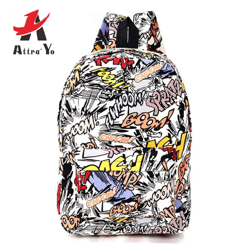 Graffiti Canvas Backpack