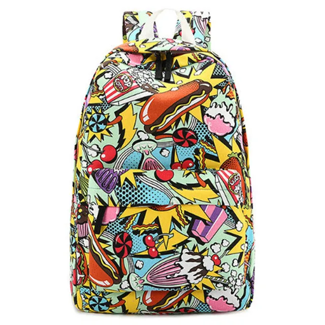 Graffiti Canvas Backpack