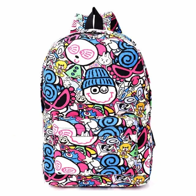 Graffiti Canvas Backpack