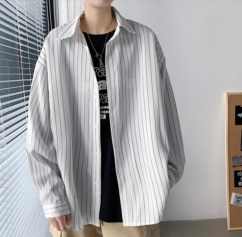 [Korean Style] 3 Colors Casual Striped Shirts