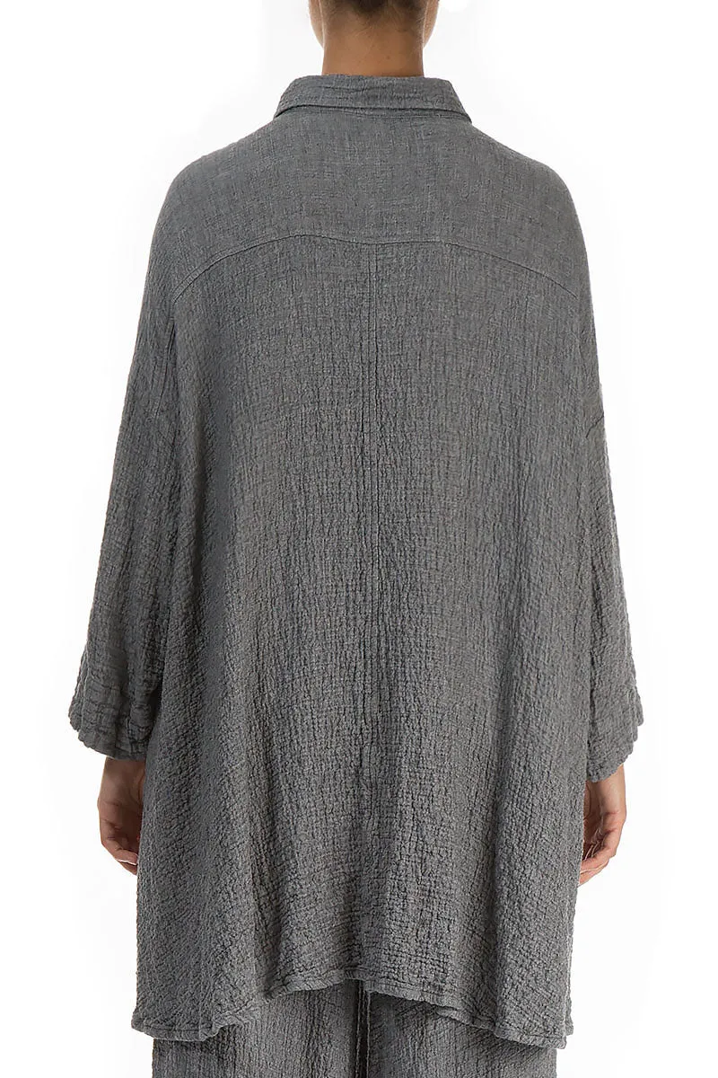 Loose Grey Wool Shirt