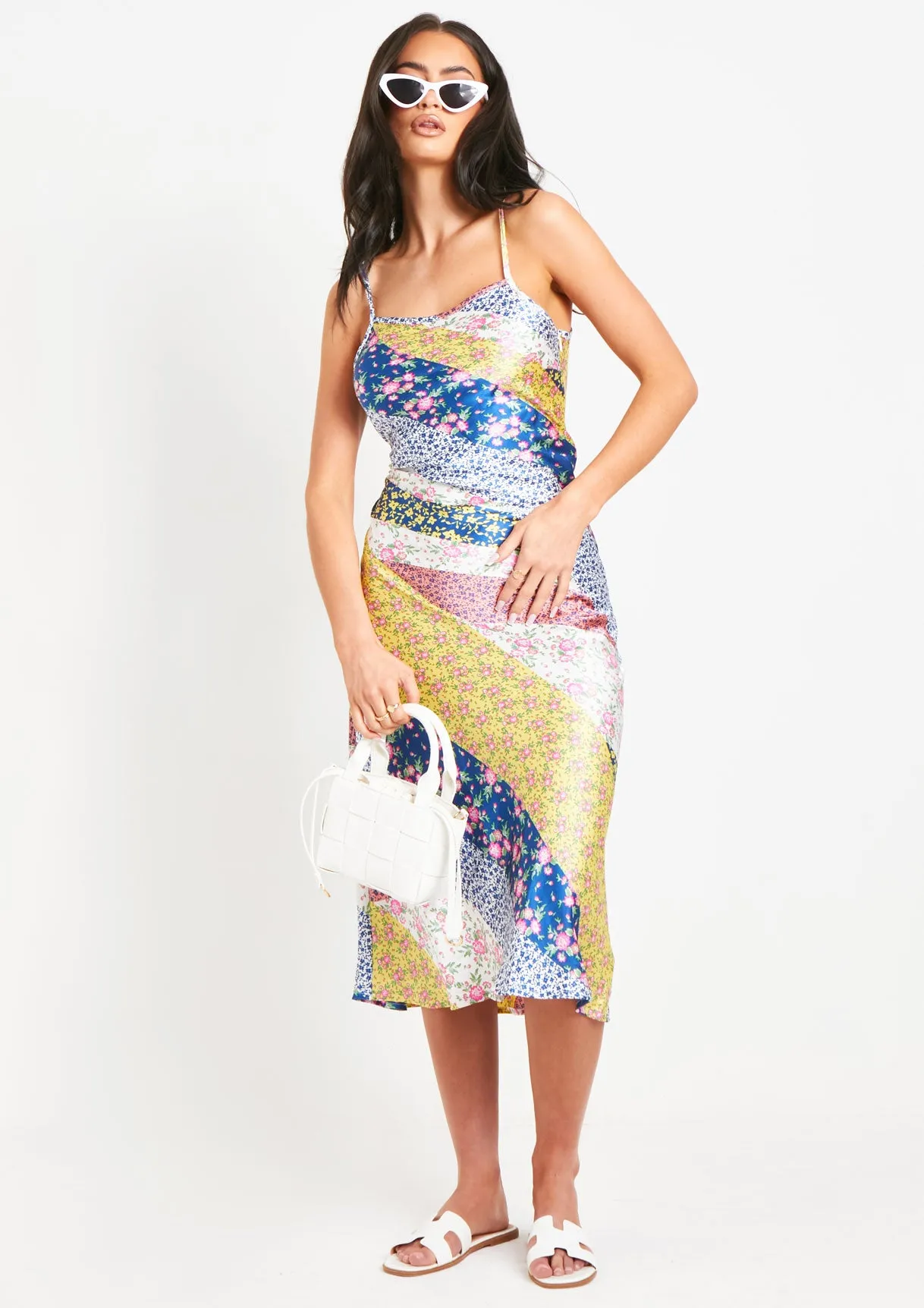 Lori Multi Printed Satin Maxi Dress