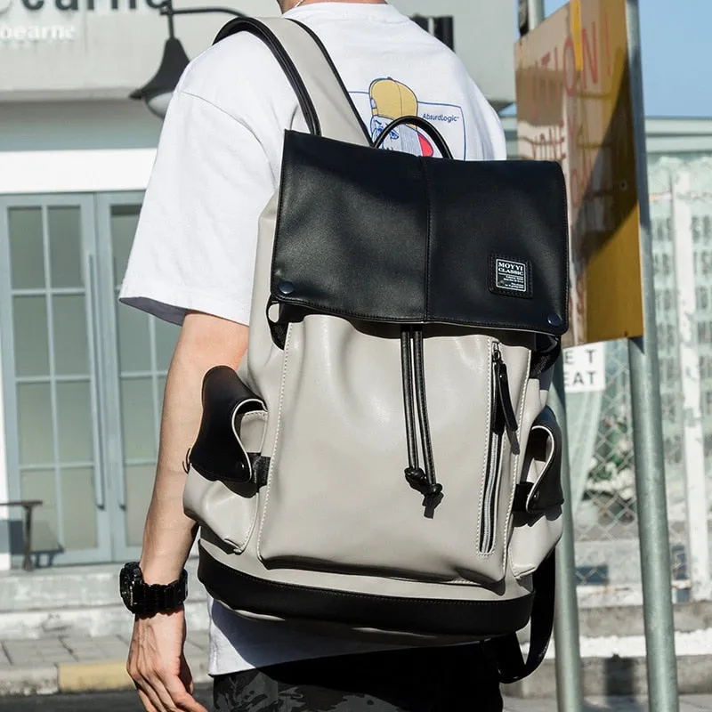 Men Canvas Bucket Backpack Students School Bag Casual Luggage Laptop bags Travel Large Capacity Rucksack USB Mochila XA91WC