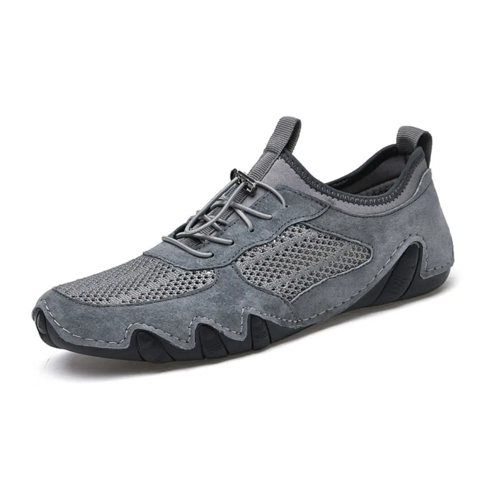 Men's Spring/Autumn Casual Leather Breathable Driving Sneakers | Plus Size