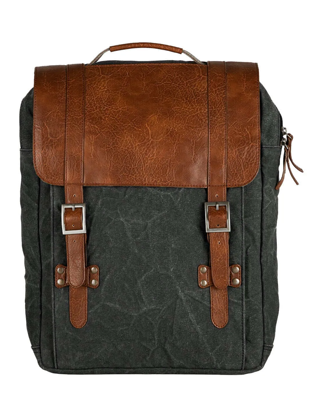 Mona B - Upcycled Canvas Back Pack for Office | School and College with Upto 14" Laptop/ Mac Book/ Tablet with Stylish Design for Men and Women: Flap