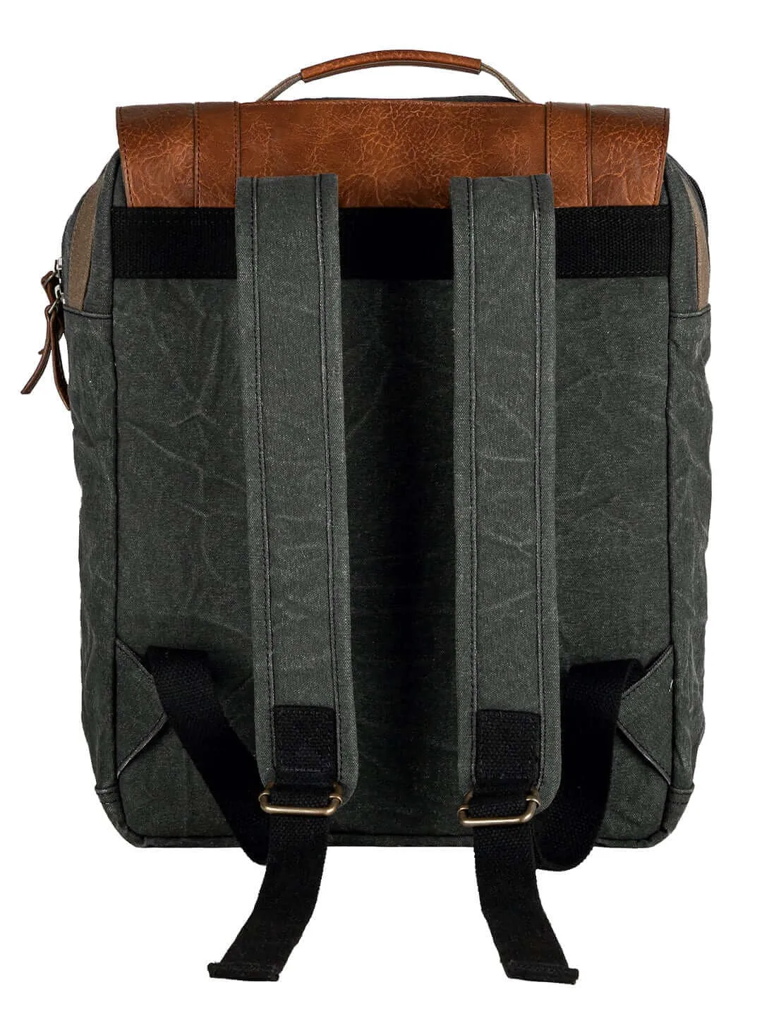 Mona B - Upcycled Canvas Back Pack for Office | School and College with Upto 14" Laptop/ Mac Book/ Tablet with Stylish Design for Men and Women: Flap