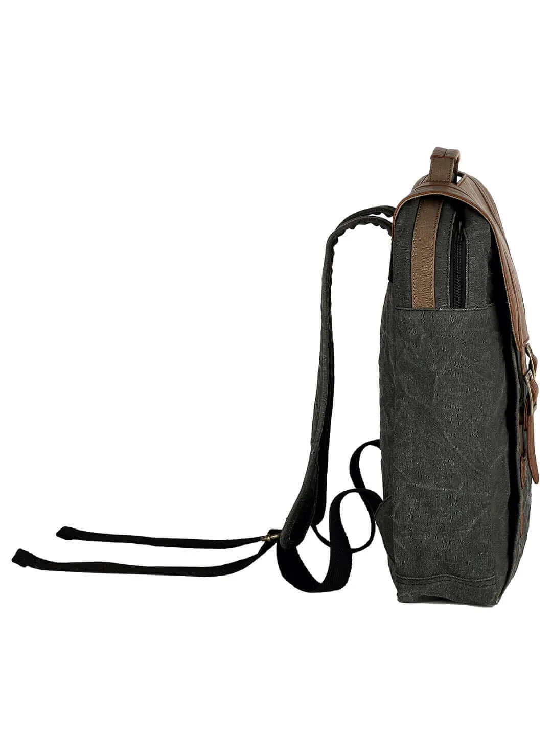 Mona B - Upcycled Canvas Back Pack for Office | School and College with Upto 14" Laptop/ Mac Book/ Tablet with Stylish Design for Men and Women: Flap