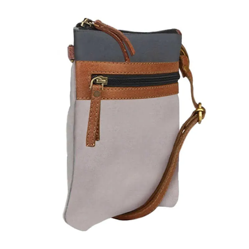 Mona B - Women Canvas Messenger Crossbody Vintage Sling Bag (Slate, Small) - MD-5711