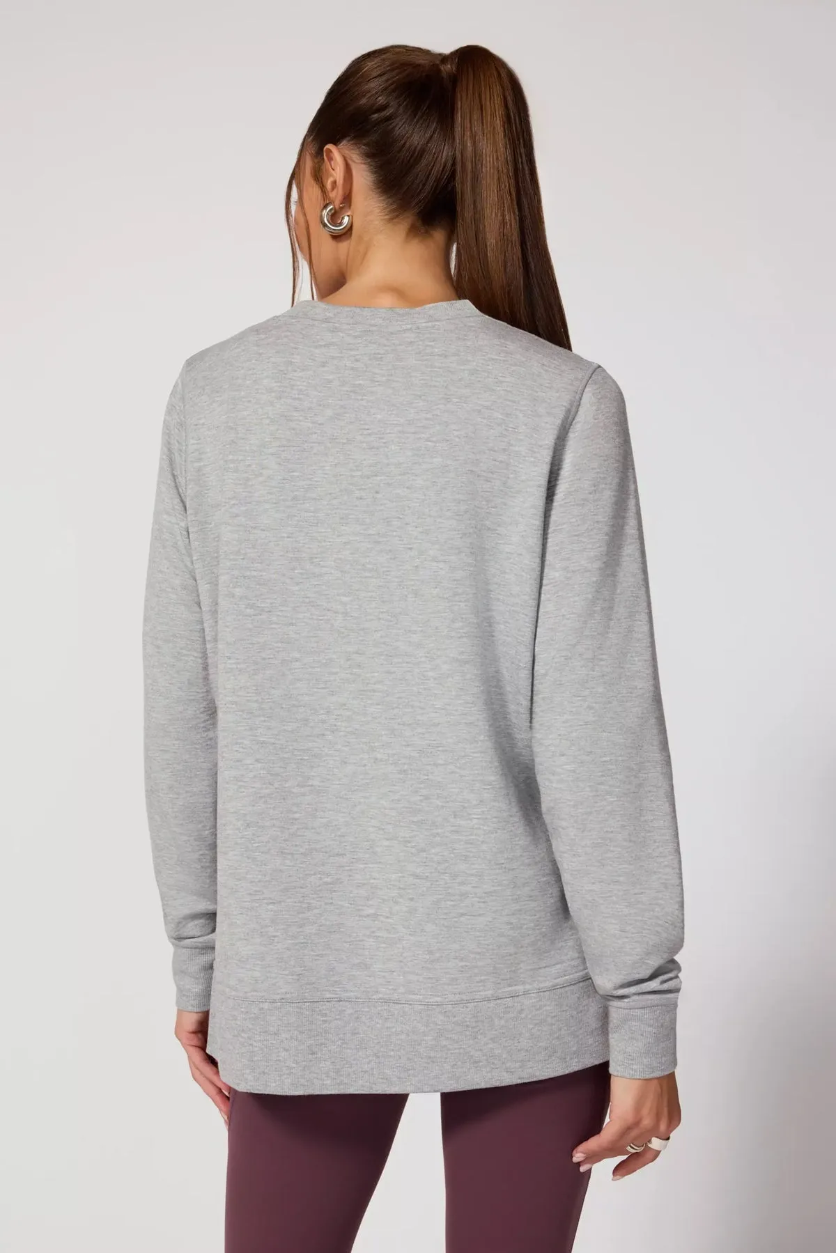 MPG Modal Fleexe Relaxed Pullover | Heather   Black