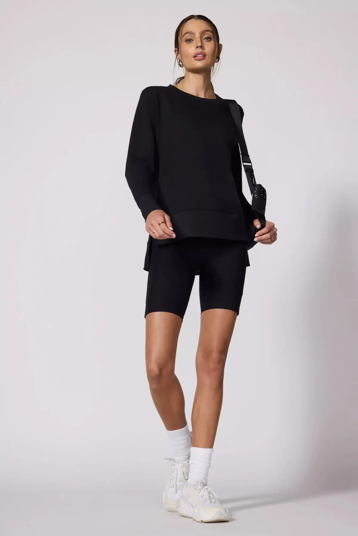 MPG Modal Fleexe Relaxed Pullover | Heather   Black