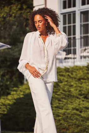 Niloufar Blouse - White by RosewaterHouse