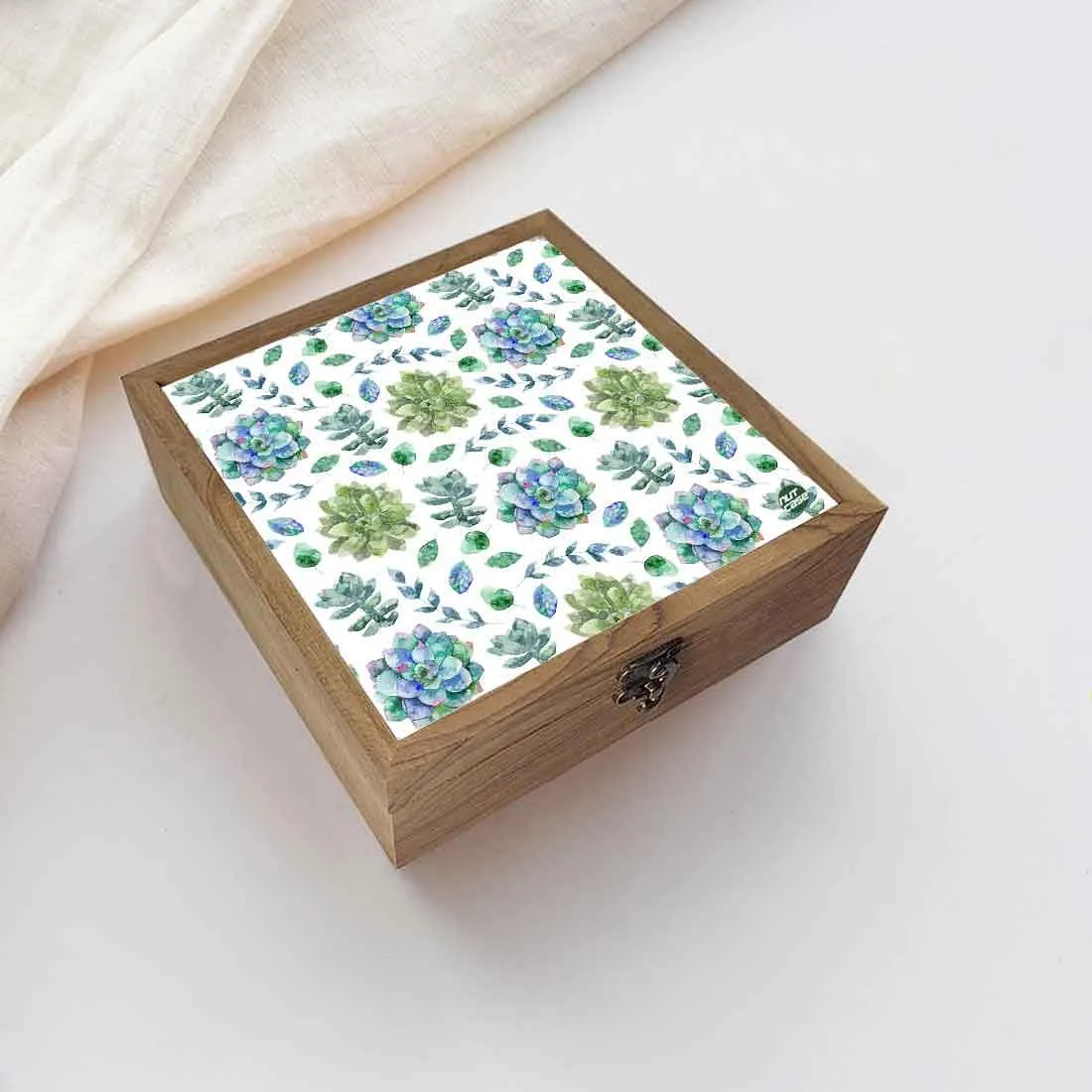 Nutcase Designer Jewellery Box for Ladies - Unique Gifts -Green Flower