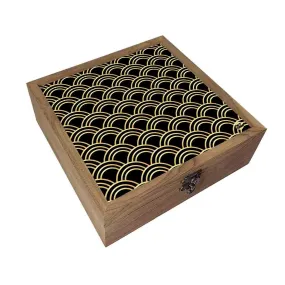 Nutcase Designer Jewellery Box Organizer with Big Grid - Golden Design Pattern