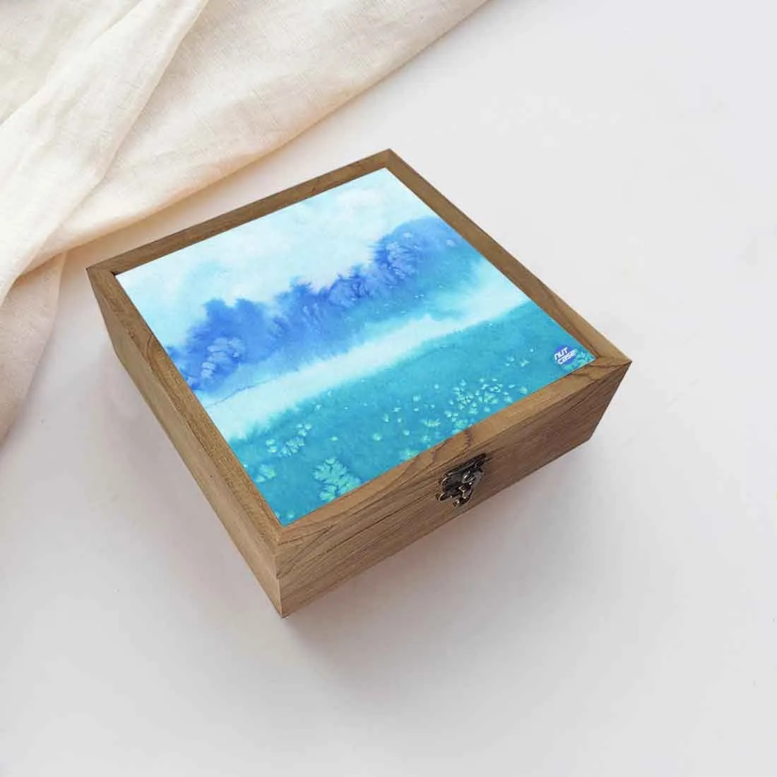 Nutcase Jewellery Box for Women Stylish - Unique Gifts -Arctic Space Sky Blue Watercolor