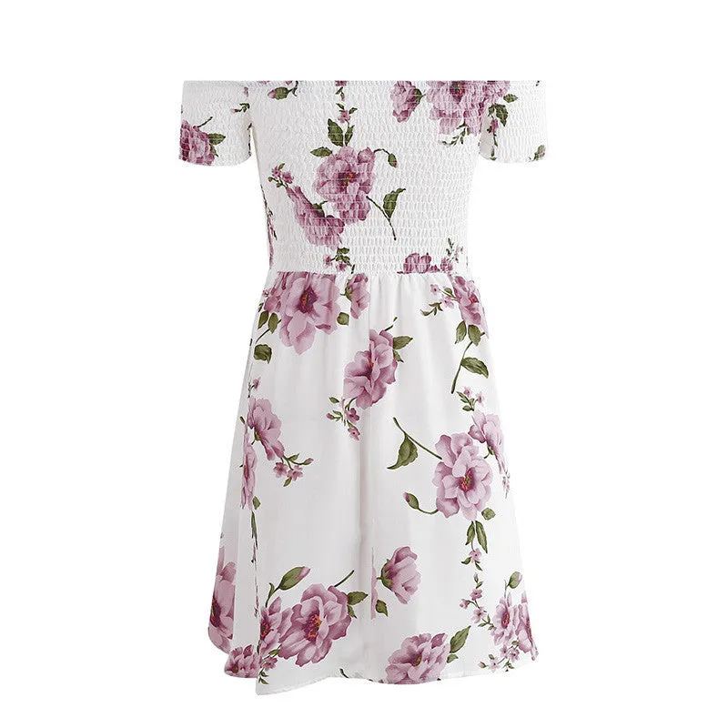 Off-the-Shoulder Floral A-Line Dress