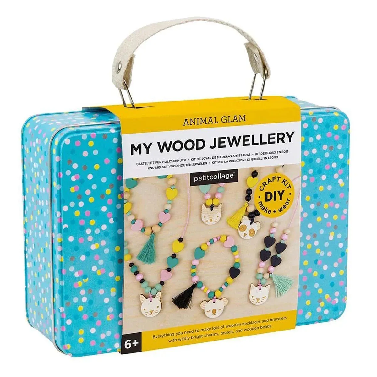 Petit Collage my wood jewellery suitcase - animal glam