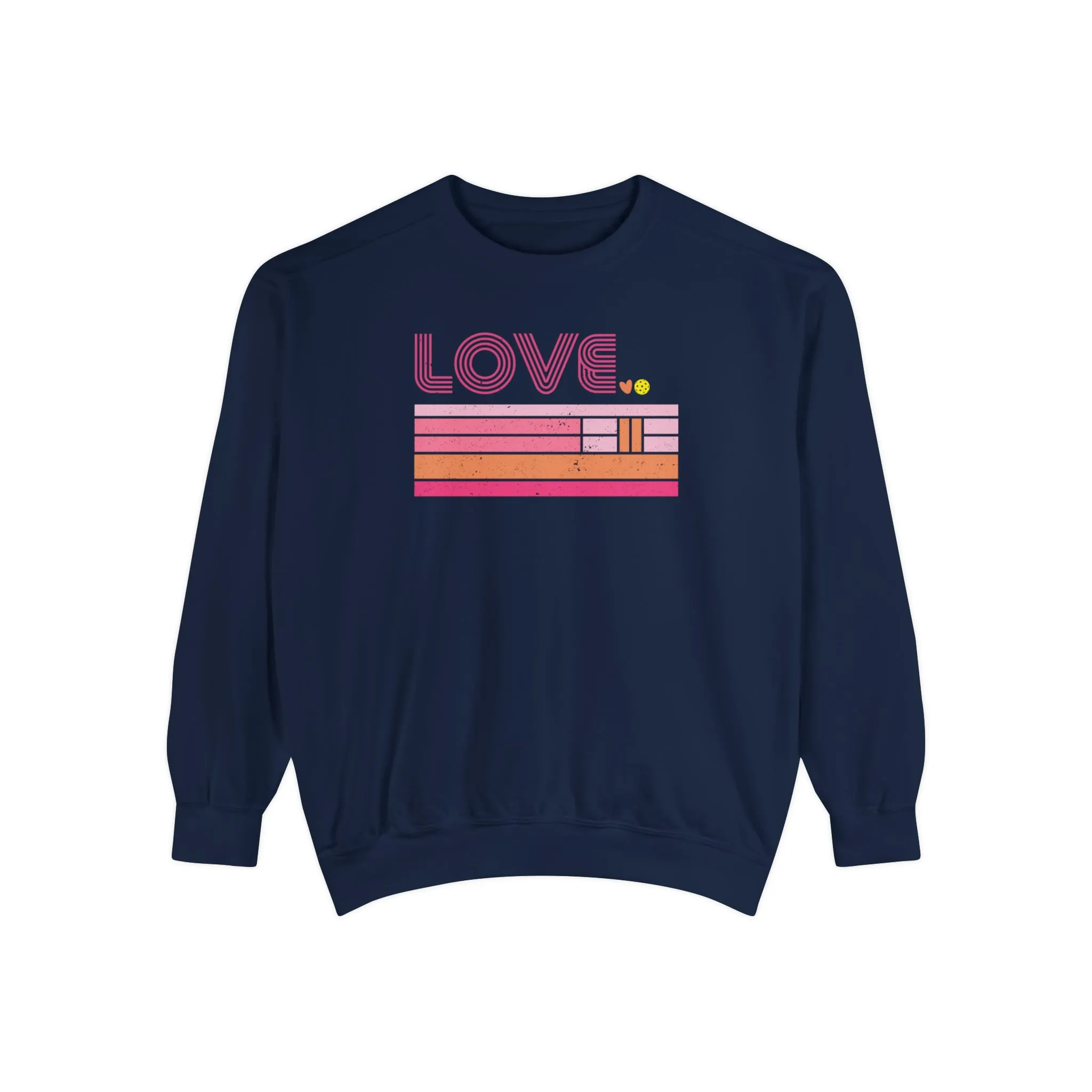 Pickleball Striped LOVE Sweatshirt • Women's