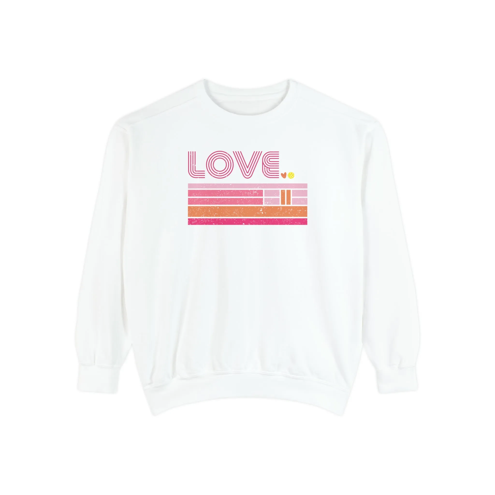 Pickleball Striped LOVE Sweatshirt • Women's