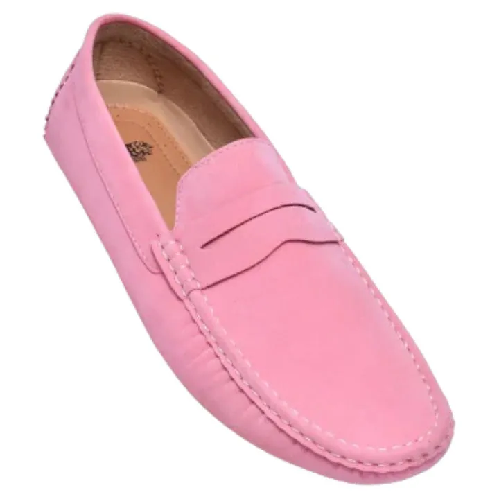 Pink loafer men's suede leather summer shoes