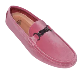 Pink velvet summer loafer men's pink summer shoes for men's