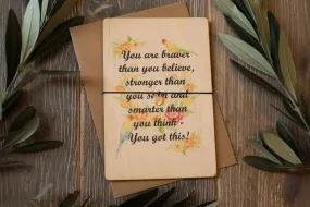 Printed Wooden Wish Bracelet - You Got This!