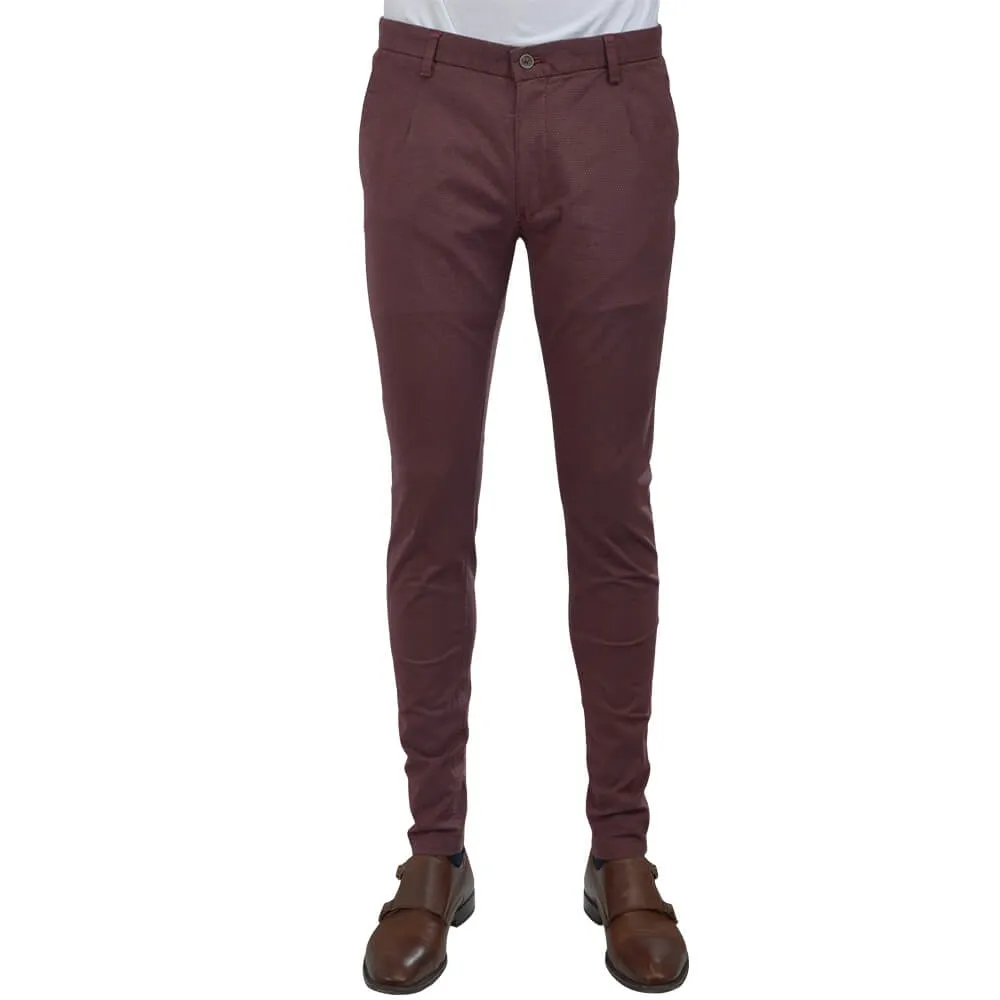 Raspberry Birdseye Chino Trousers