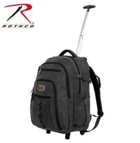 Rolling Canvas Backpack, Black