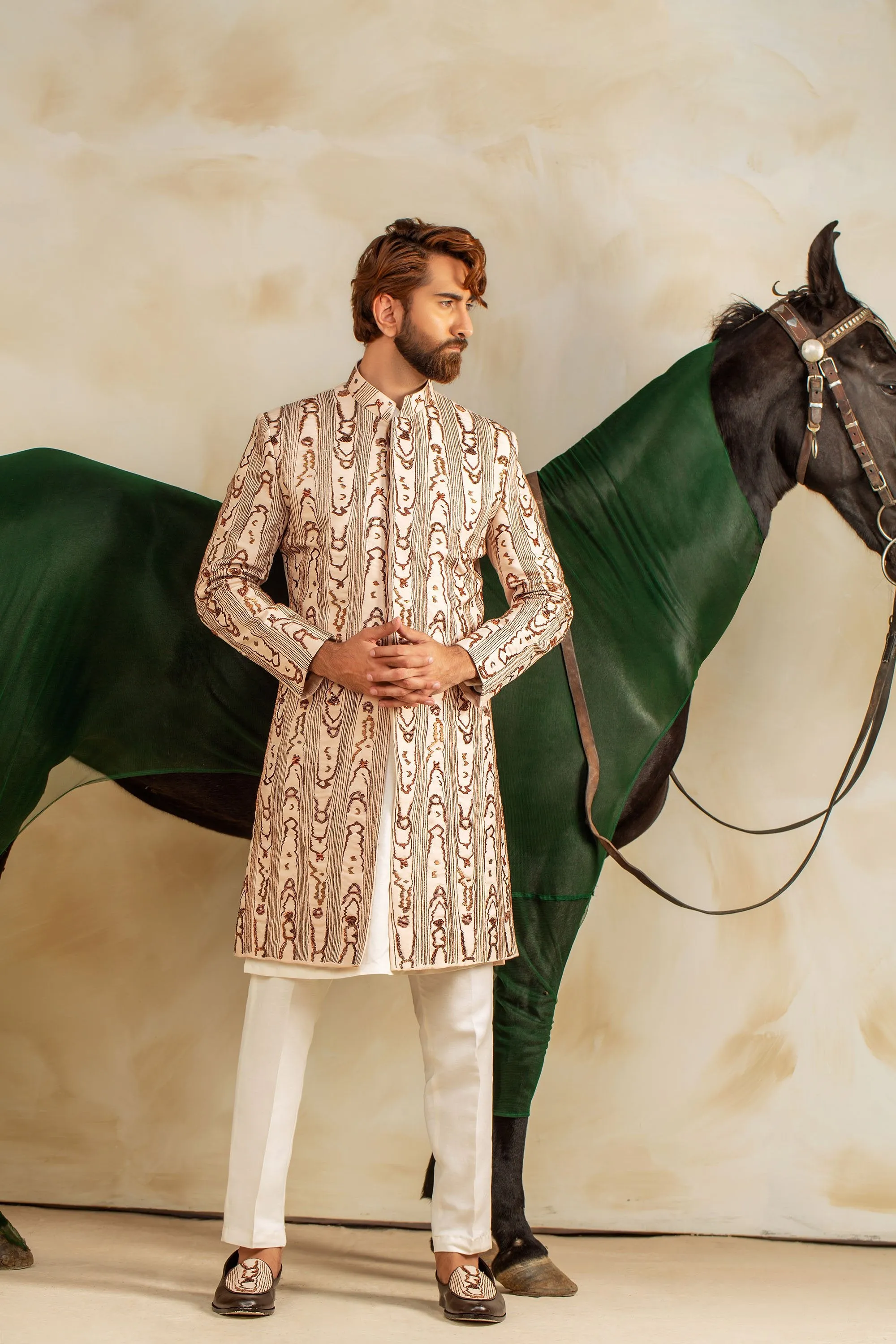 Rose Gold Prodigious Sherwani