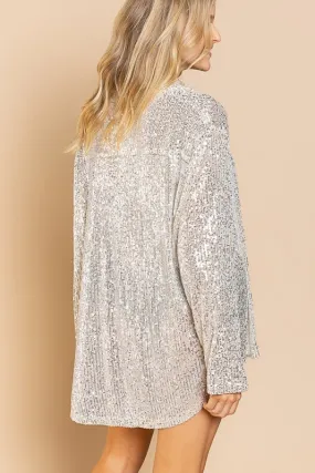 Sequin Long Sleeve Shirt