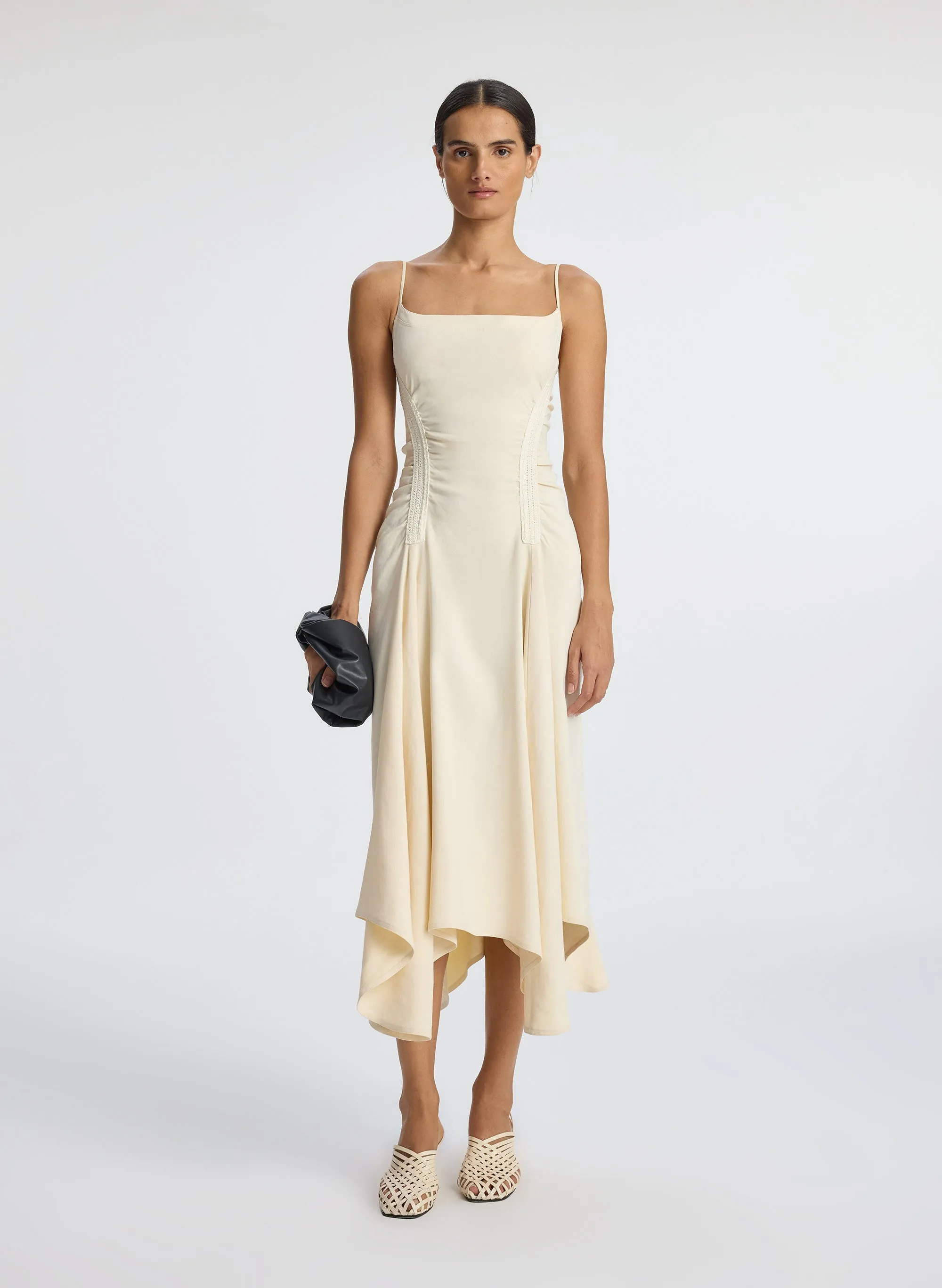 Silvia Stretch Linen Midi Dress