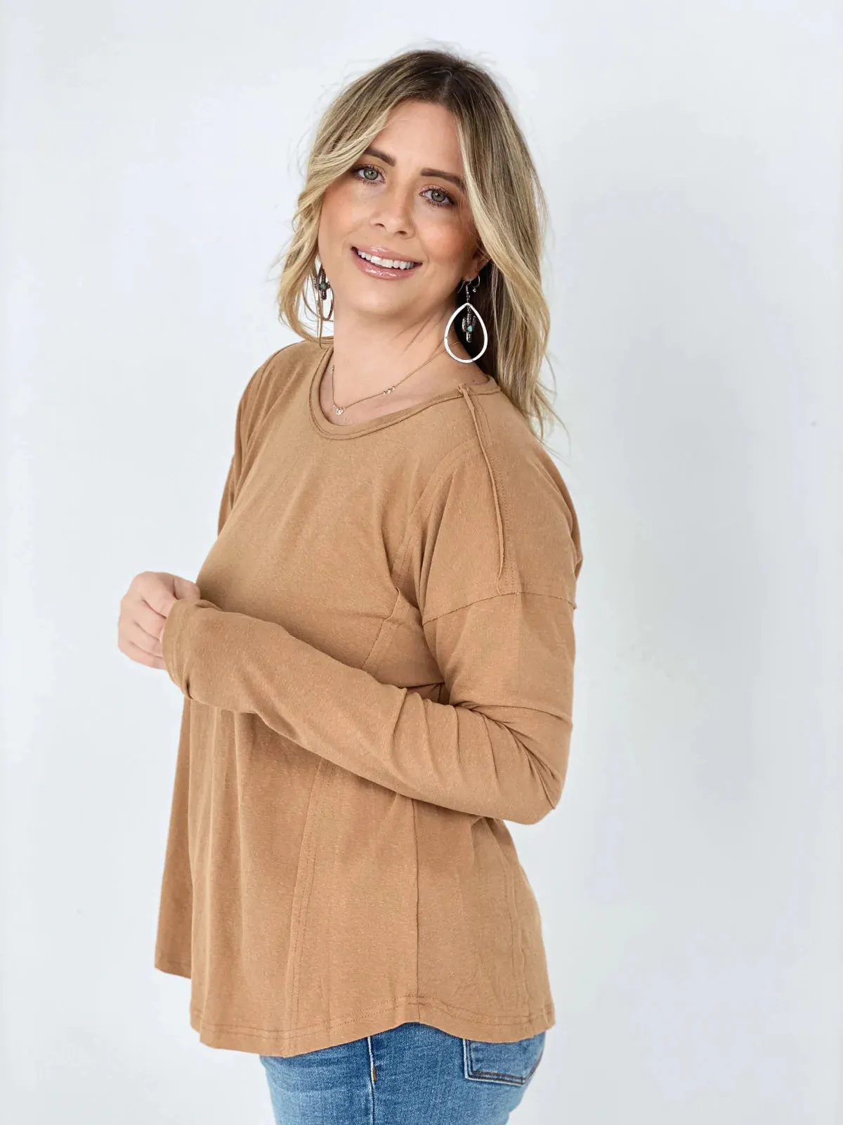 Solid Cotton Jersey Loose Fit Top (Multiple Colors)