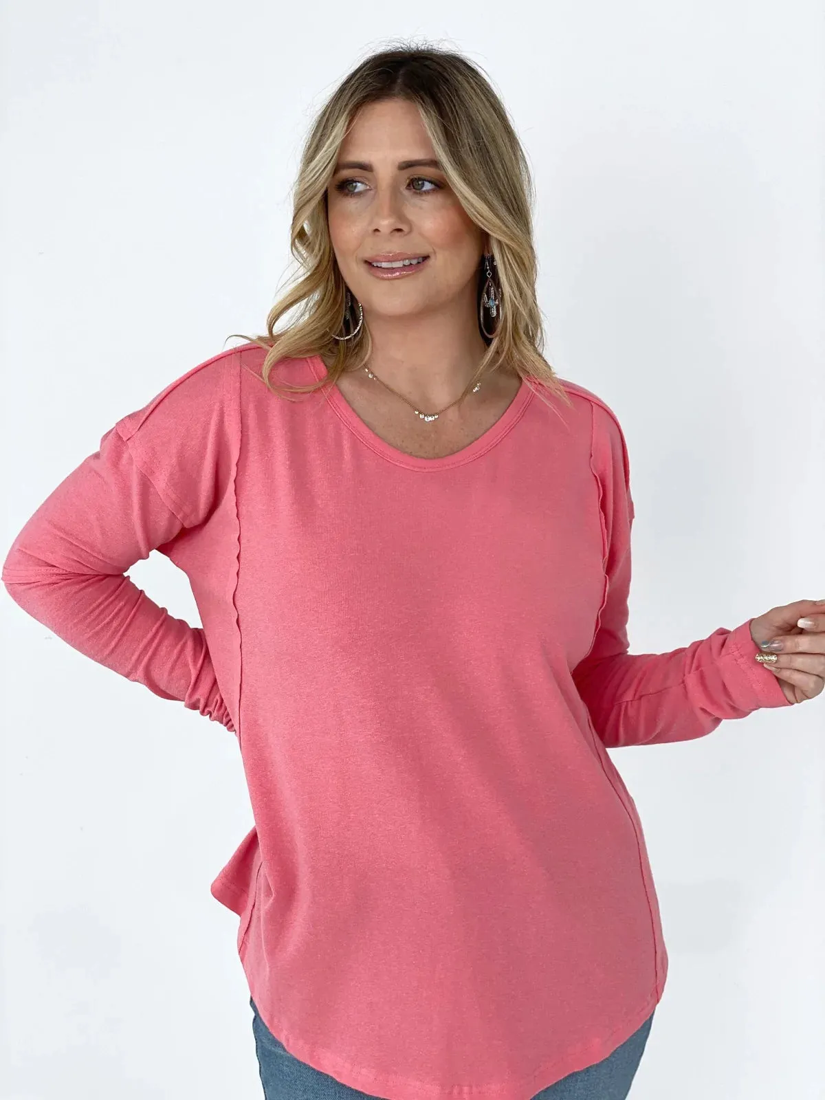 Solid Cotton Jersey Loose Fit Top (Multiple Colors)