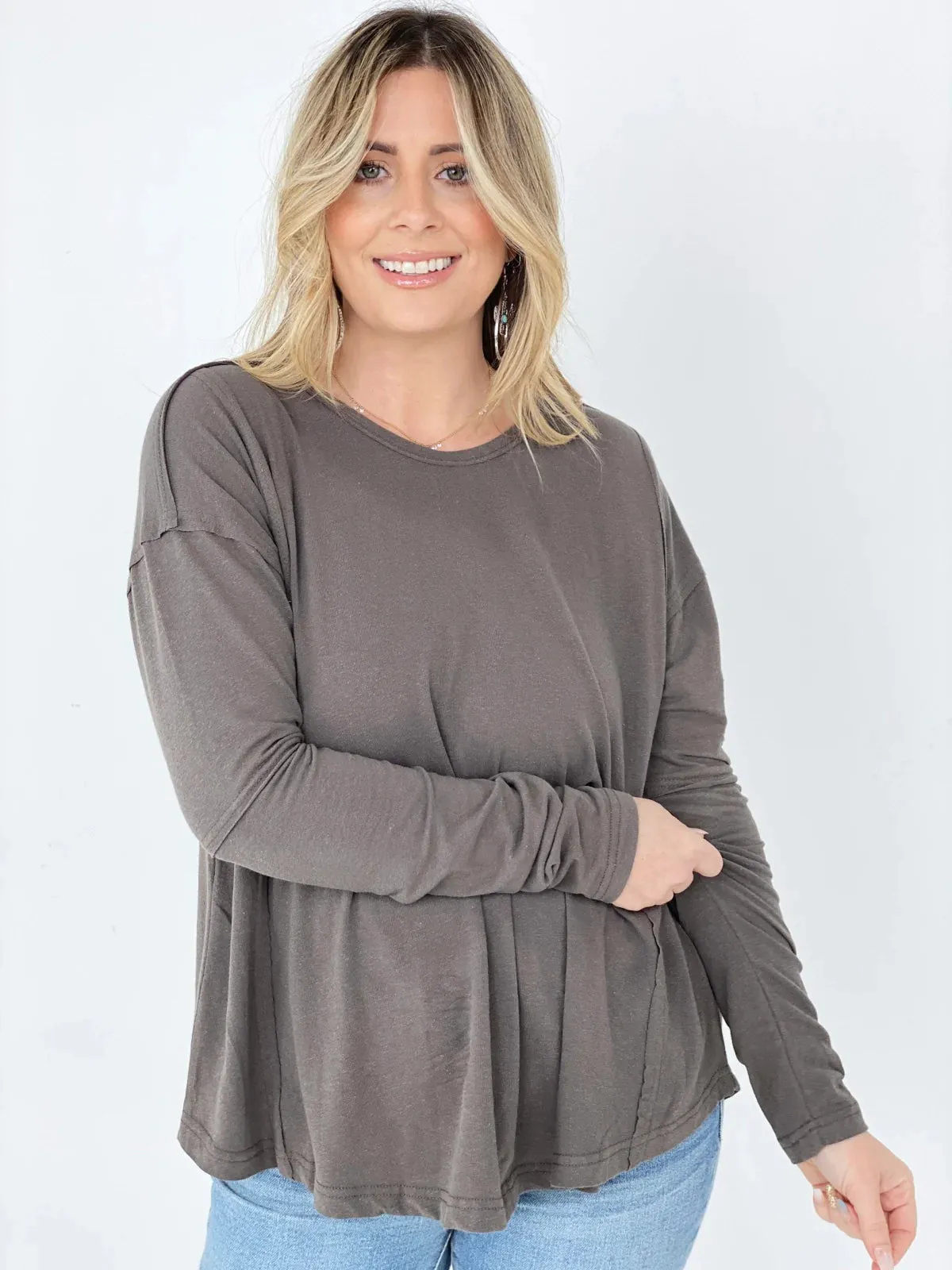 Solid Cotton Jersey Loose Fit Top (Multiple Colors)