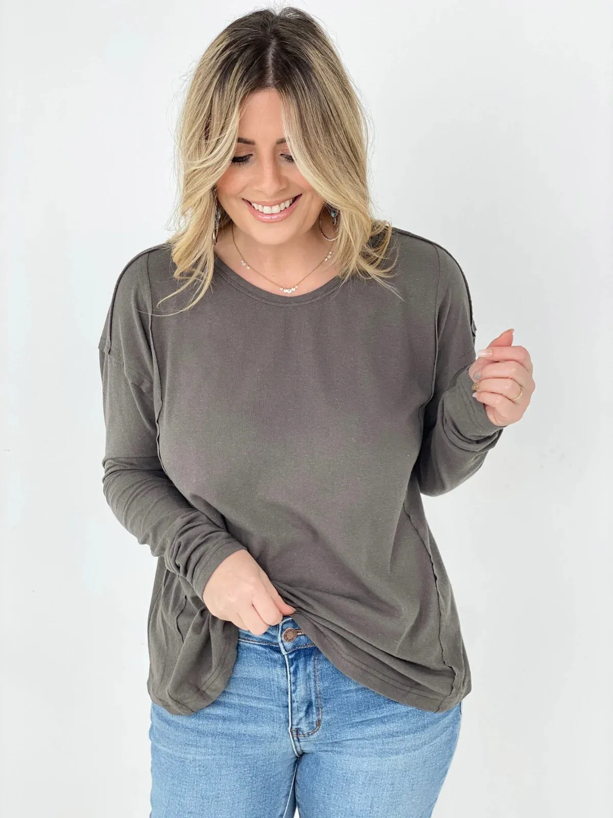 Solid Cotton Jersey Loose Fit Top (Multiple Colors)