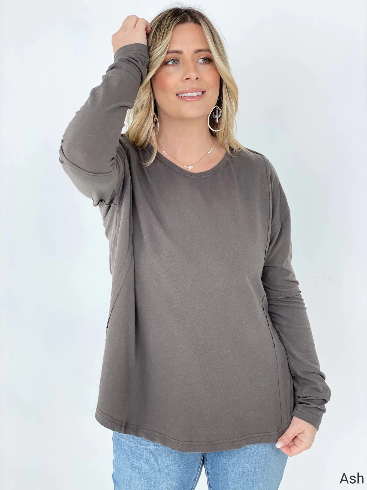 Solid Cotton Jersey Loose Fit Top (Multiple Colors)