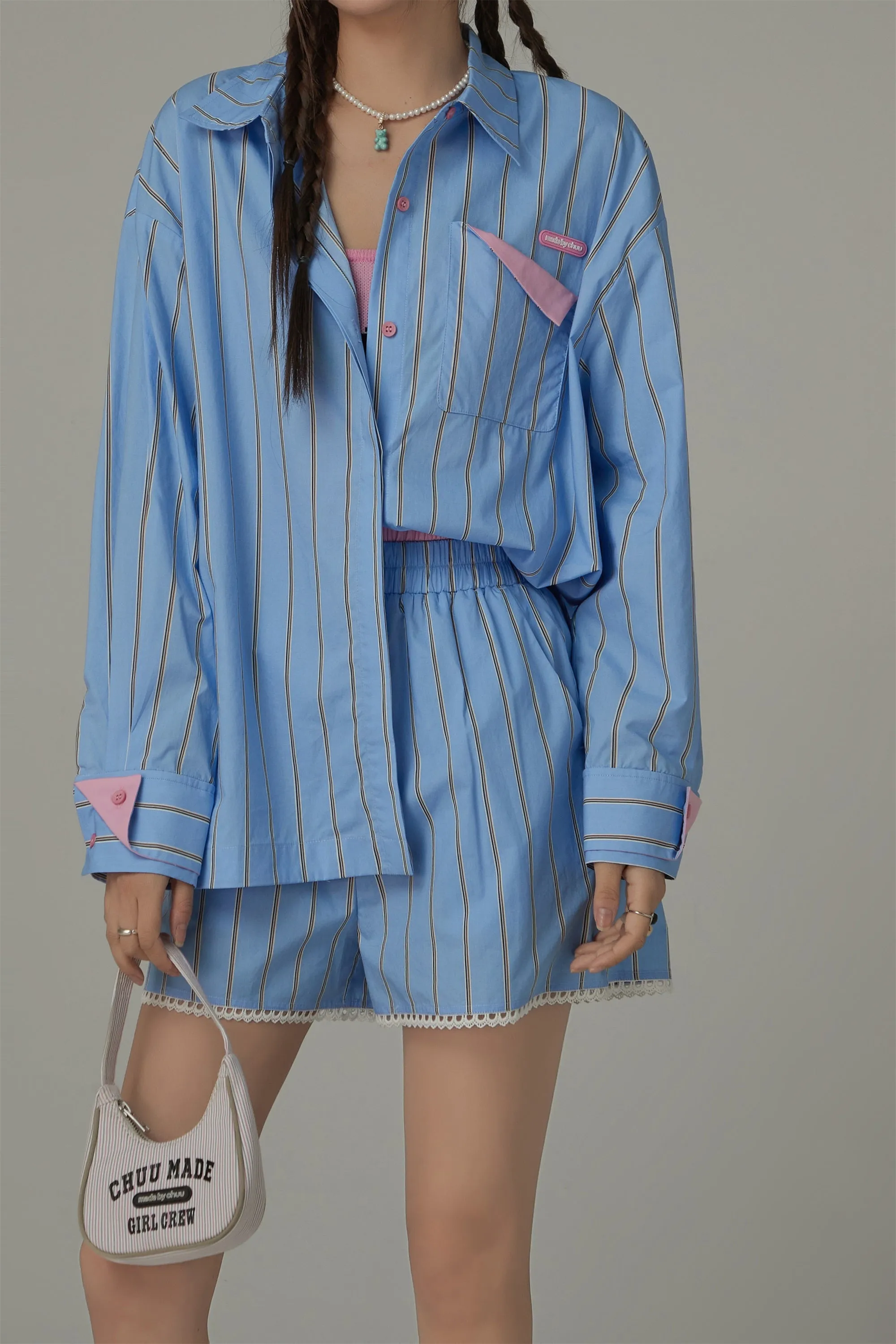 Striped Loose Fit Long Sleeve Shirt