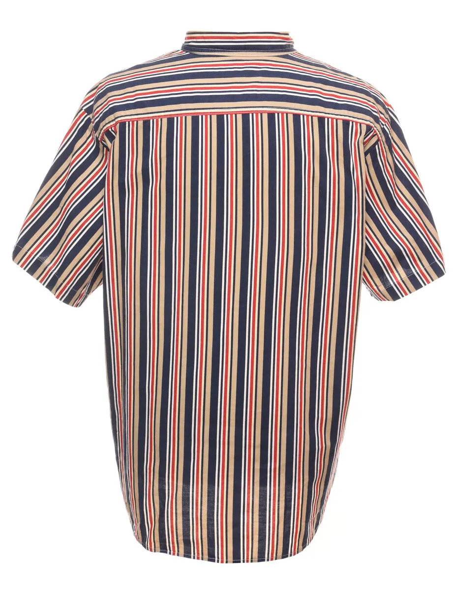 Striped Multi-Colour Short Sleeve Shirt - L