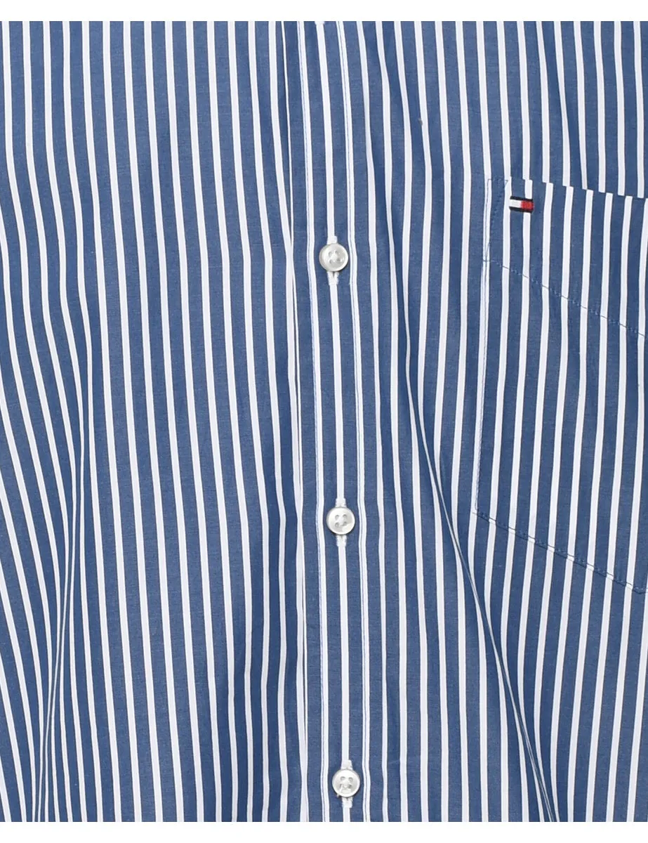 Tommy Hilfiger Navy & White Striped Shirt - L