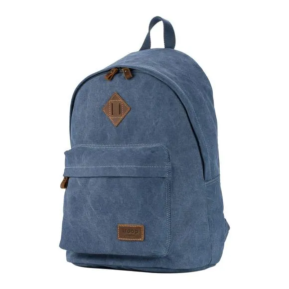 Troop London Organic Cotton Casual Day Backpack  | Blue