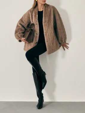 Vail Chic Fur Cardigan Coat | Camel