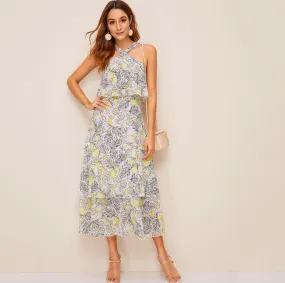 Women's Summer Sleeveless A-Line Long Dress